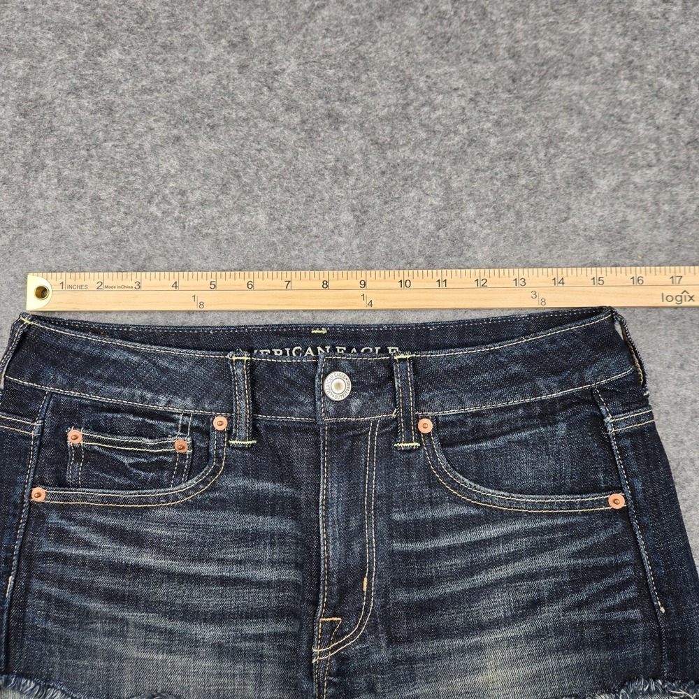 American Eagle Shorts Women's Size 8 Regular Cut Off Distressed Stretch Mid Rise - Picture 4 of 8